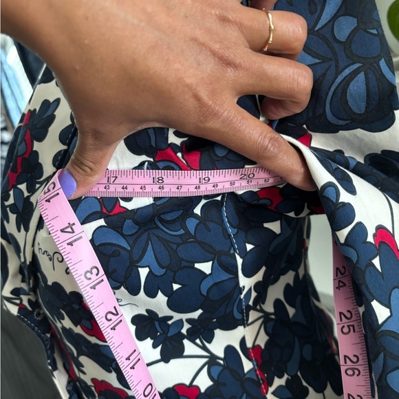 Floral Women's Blazer - Blue and dark pink‎ - Picture 5 of 14